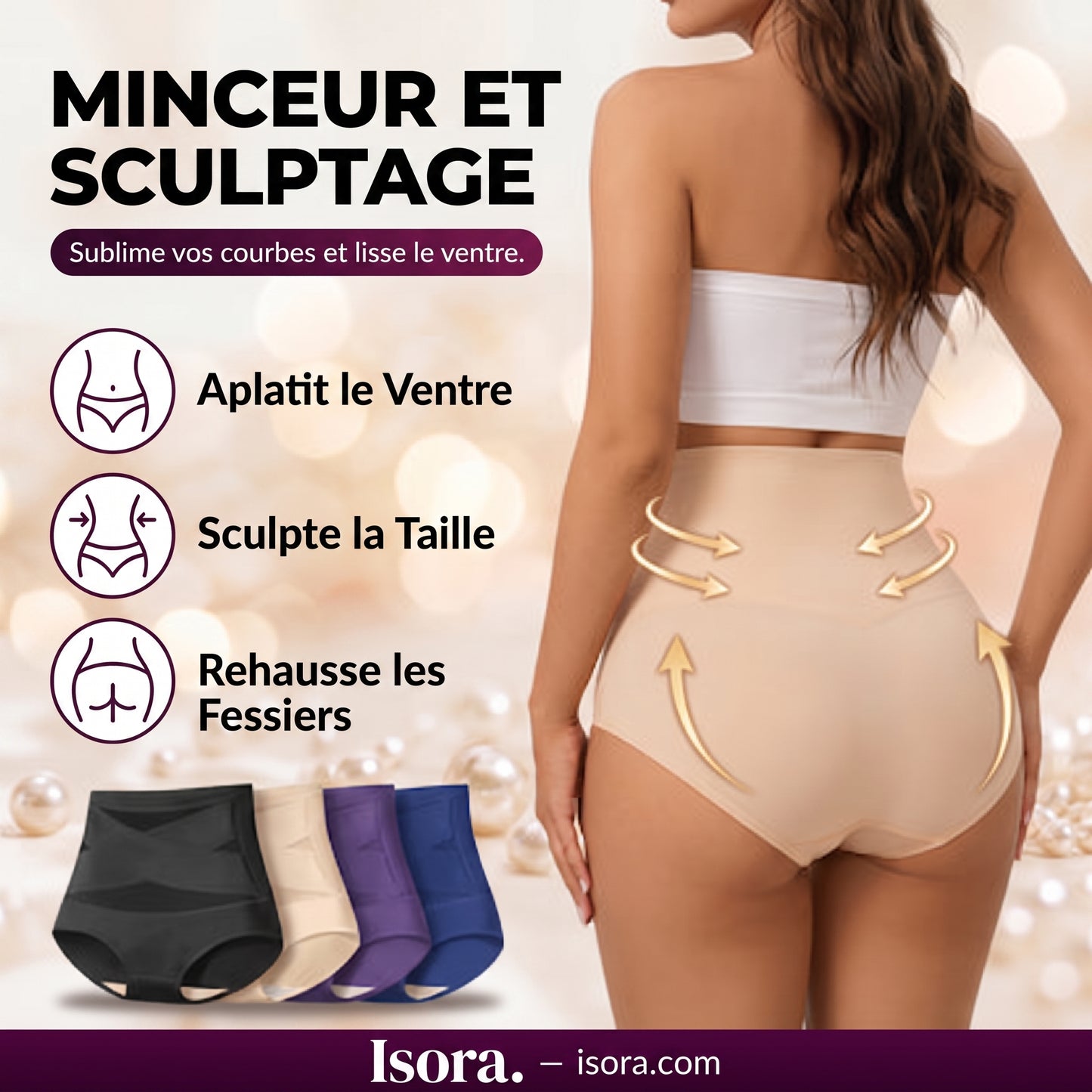 Culotte Gainante CrossBand™ — Taille Haute Sans Couture Ventre Plat