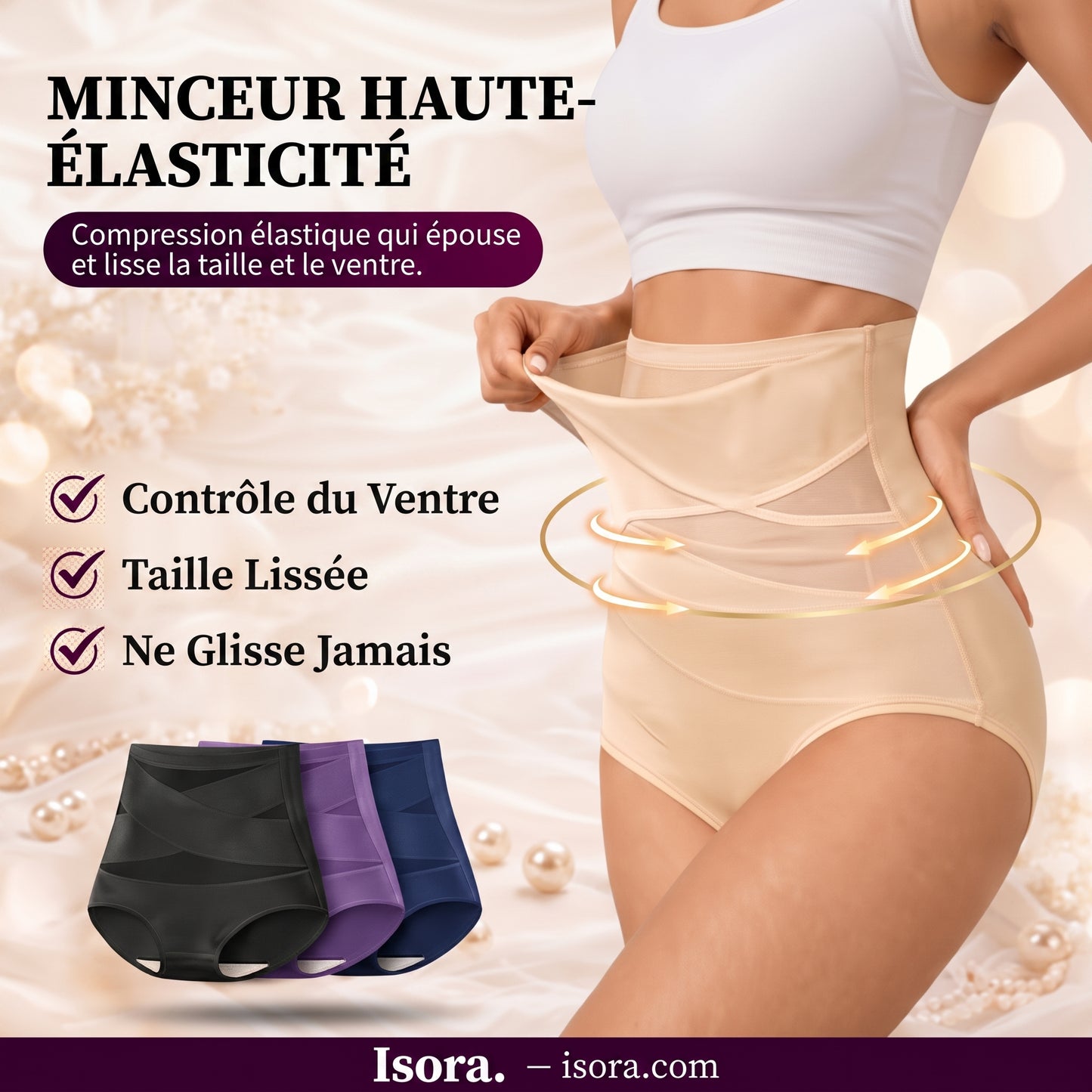Culotte Gainante CrossBand™ — Taille Haute Sans Couture Ventre Plat