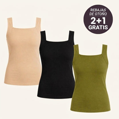 Camiseta de tirantes moldeadora y cómoda con sujetador integrado
