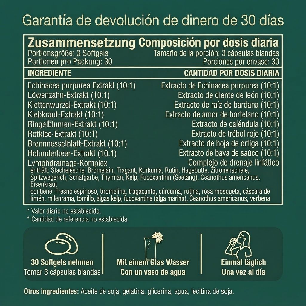 Cápsulas blandas de drenaje linfático